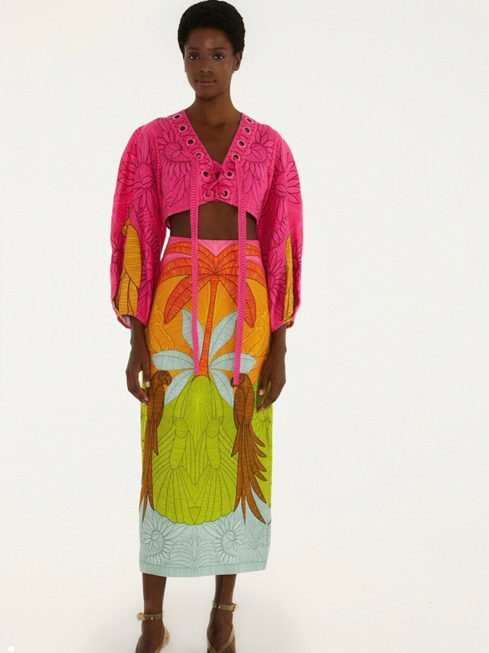 Farm Rio Multicolor Usiacuri Midi Skirt